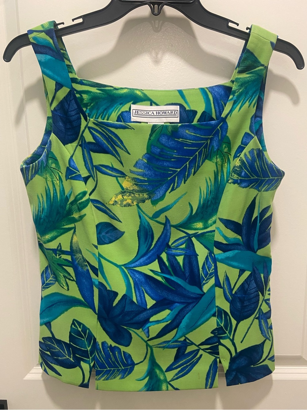 Jessica Howard Lime Green & Blue Tropical Skirt Set